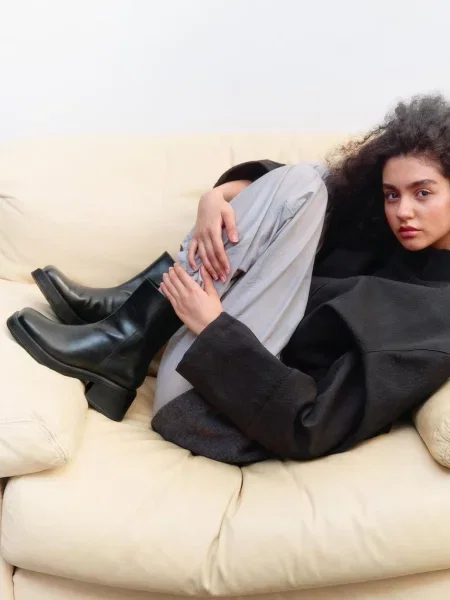 Vagabond Shoemakers боти с дебел дамски от кожа DORAH черно