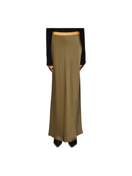Satynowa spódnica Helmut Lang zielona