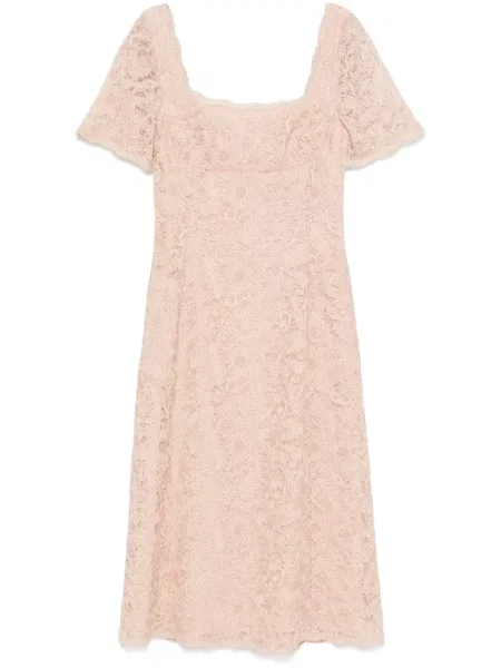 Rochie midi Ermanno Scervino cu model floral din dantelă până la genunchi roz