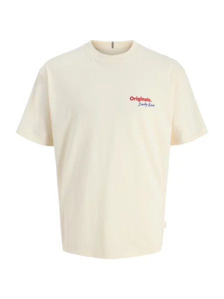 JACK & JONES Tricou albastru / sângeriu / lână alb