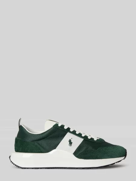 Niskie sneakersy z weluru Polo Ralph Lauren zielone