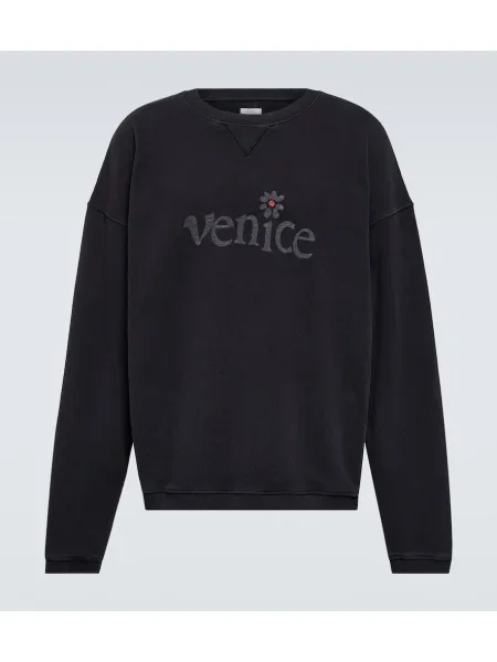 Hanorac din fleece Erl din fleece cu imagine negru