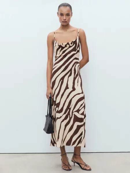 Сукня міді MANGO мультиколор