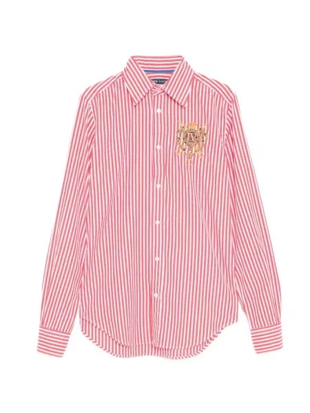 Haftowana koszula Ralph Lauren Collection w paski czerwona