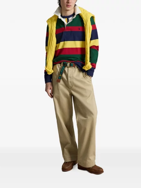Ριγέ δερμάτινος κάλτσες Polo Ralph Lauren με κορδόνι μαύρο