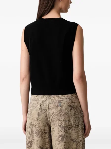 Топ Scotch & Soda бродиран без ръкави черно