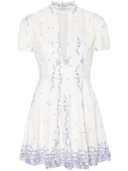 Rochie Philosophy Di Lorenzo Serafini cu model floral cu imagine de costum alb