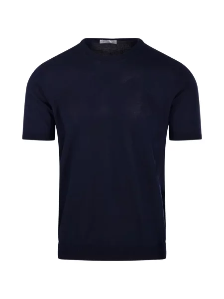 Tricou Roberto Collina cu decolteu rotund albastru