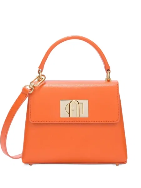 Geanta de piele Furla din piele portocaliu