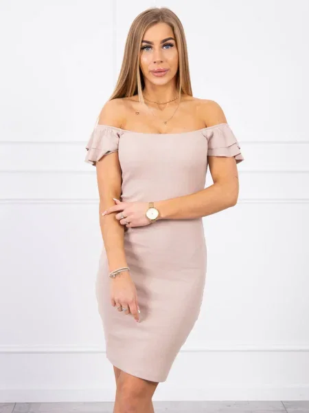 Rochie Kesi plisată de costum bej