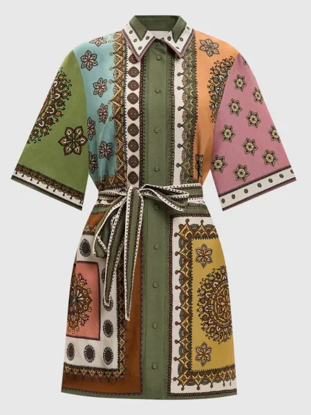 Сукня-сорочка Contina з льоном Alemais зелена