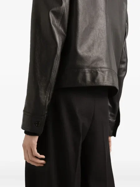 Кожено яке Dolce & Gabbana черно