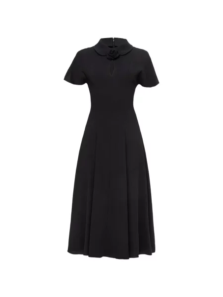 Rochie midi Nissa cu model floral negru