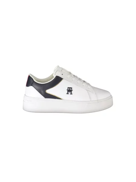 Trampki Tommy Hilfiger skórzane na platformie białe