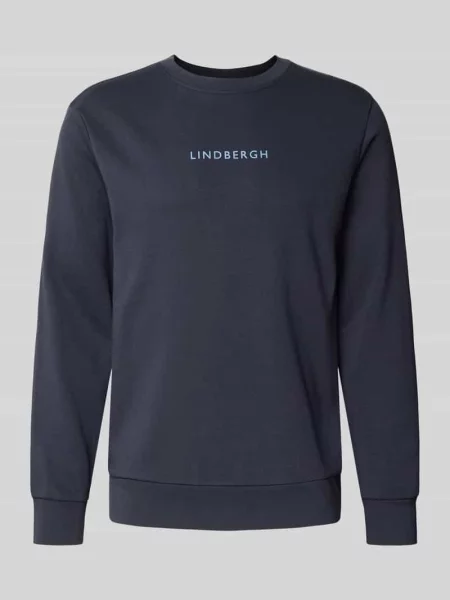 Sweter Lindbergh z nadrukiem granatowy