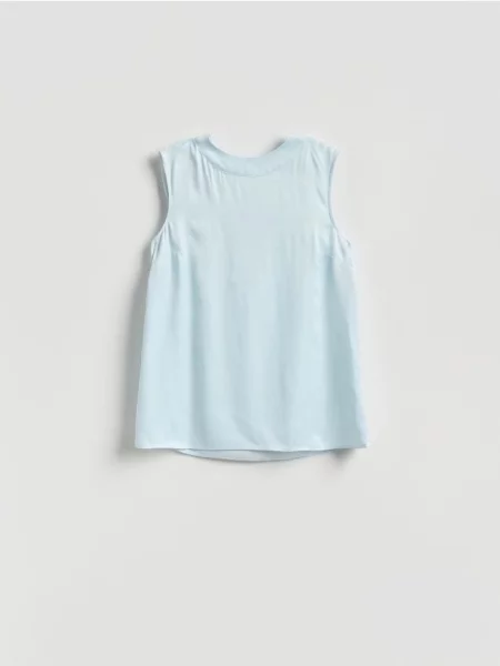 Reserved Bluză din cu cordon albastru-pal albastru