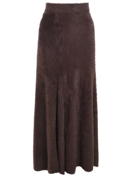 Dzianinowa maksi spódnica maxi Helmut Lang brązowa