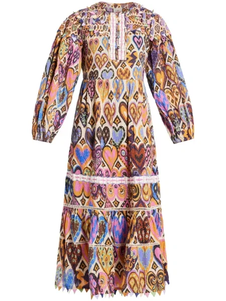 Sukienka midi Farm Rio z nadrukiem w serca do kolan