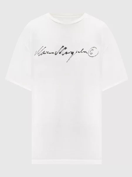 Футболка з контрастним логотипом Maison Margiela Mm6 біла
