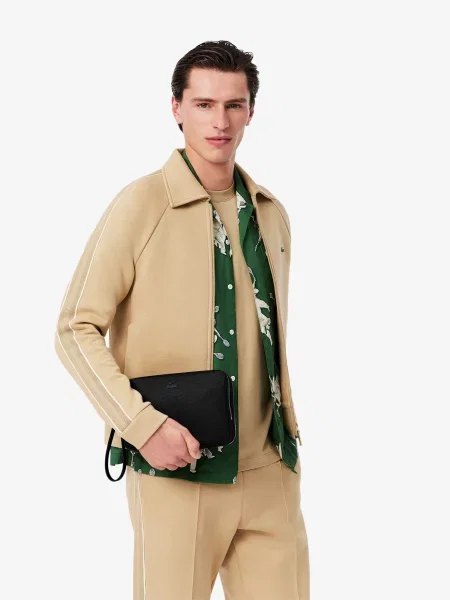 Кожаный кошелек Lacoste черный
