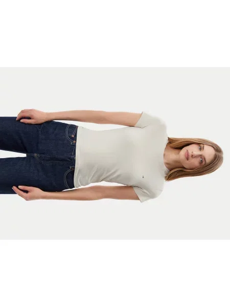 Tommy Jeans T-Shirt Slim Fit μπεζ