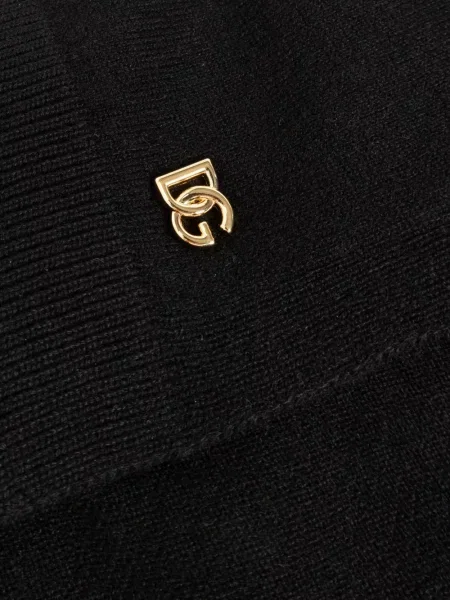 Kašmírový šál Dolce & Gabbana s autogramem černý