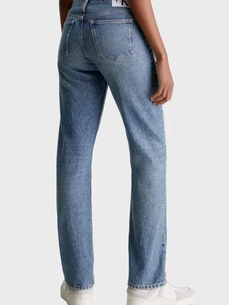 Прямые джинсы Calvin Klein Jeans с низкой посадкой синие