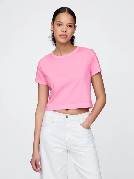 Cropp tricou Gap roz