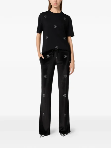 Тениска Philipp Plein с кристали черно