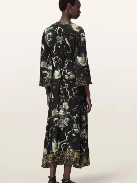 AllSaints rochie din vâscoză DIANA negru