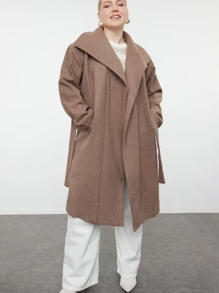 Szeroki kołnierzykowy płaszcz Trendyol z kaszmiru