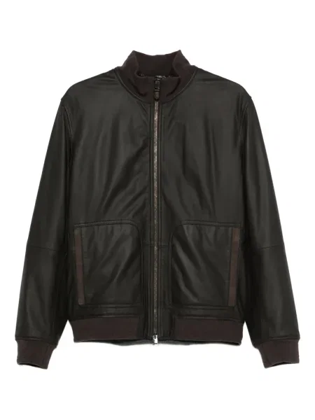 Geanta de piele Canali maro