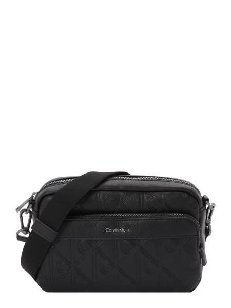 Calvin Klein geantă mică pentru bărbați cu imitație de piele negru