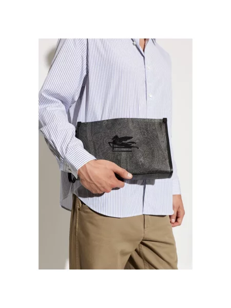 Torba Etro z wzorem paisley żakardowa szara