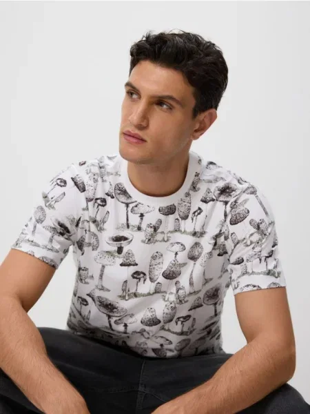 Reserved Tricou regular fit alb