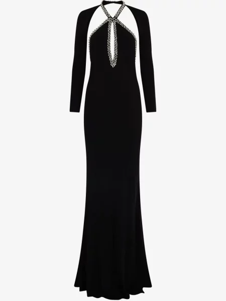 Rochie de seară Roberto Cavalli de cristal negru