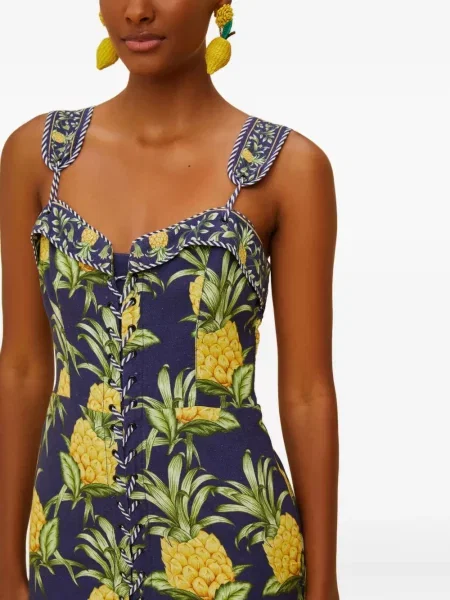Rochie mini Farm Rio cu imagine de costum albastru