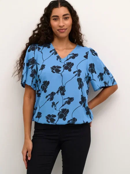 Kaffe Bluza Ariana azur crna