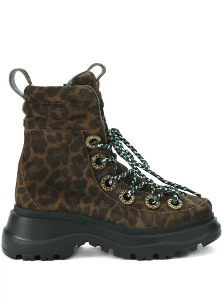 Botine Kurt Geiger London cu model leopard de cristal maro