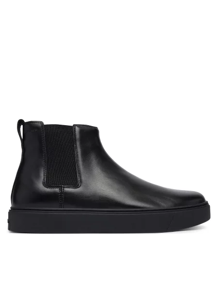 Členková obuv s elastickým prvkom Calvin Klein Hybrid Clean Chelsea Wax Lth čierna
