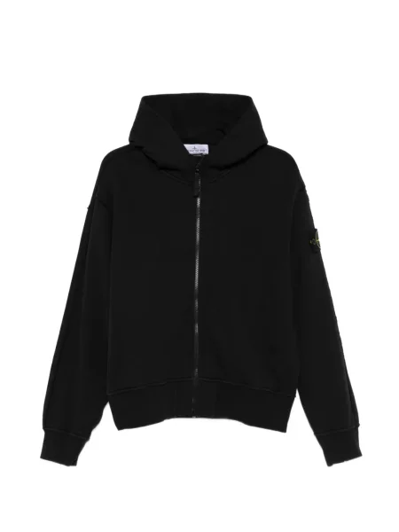 Kapucnis melegítő felső Stone Island strasszokkal fekete