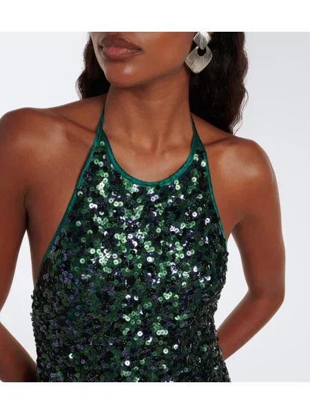 Rochie Christopher Esber cu gât halter cu spatele deschis verde