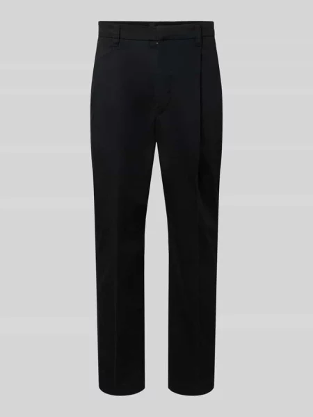 Spodnie chino z mieszanki bawełny krój regular fit model TAAMIR PLEATED' Armedangels czarne