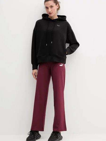 Однотонные спортивные штаны Puma бордовые