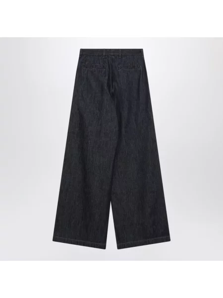 Szerokie jeansy Dries Van Noten z wysoką talią niebieskie
