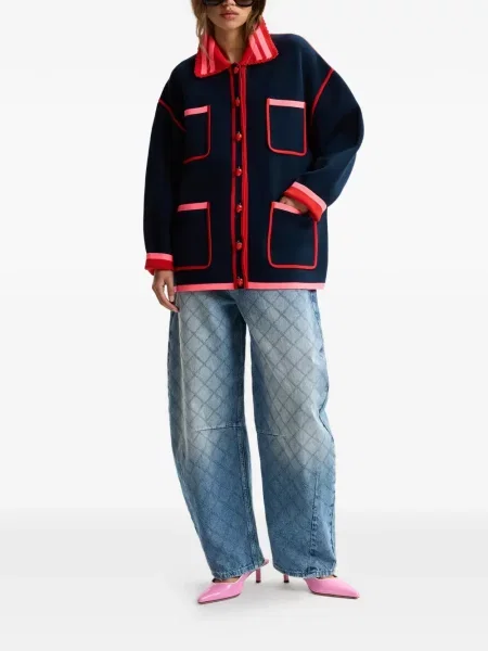 Kardigan Essentiel Antwerp s čipkom plava