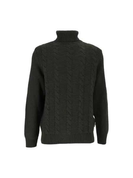 Sweter z golfem Barbour wełniany zielony