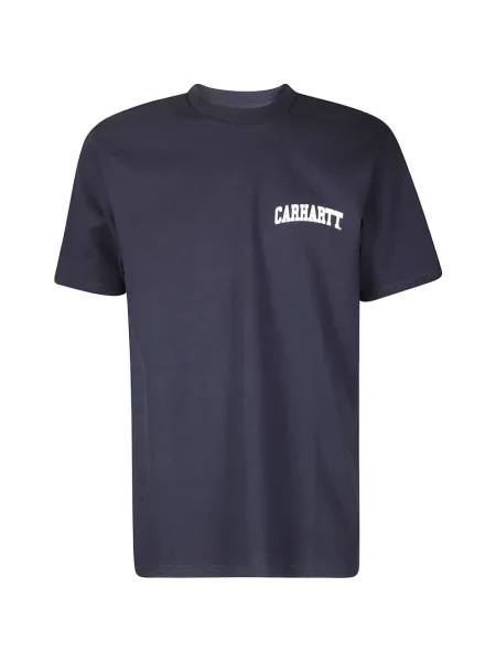 Marškinėliai Carhartt Wip apvaliu kaklu mėlyna