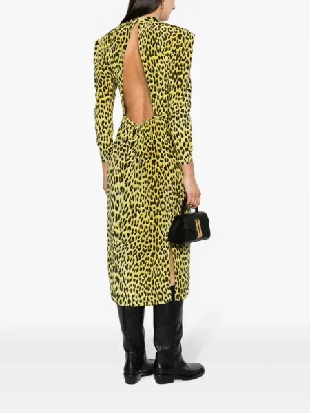 Šilkinė raštuota midi suknelė Zadig&voltaire leopardinė geltona