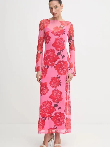 Never Fully Dressed rochie maxi mulată roz